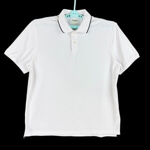 IZOD GOLF Men's Short Sleeve Collared Button White Polo Shirt Size XL Polyester
